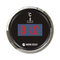 Указатель температуры двигателя цифровой 25-120 гр., черный циферблат, нержавеющий ободок, д. 52 мм, Marine Rocket (TGD0120BSMR)