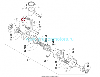 Игольчатый подшипник верхнего шатуна Arctic Cat 570XT/2000XT 3005-993 18x23x24: 3005-993