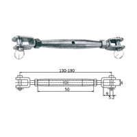Талреп со стопорн.болт М 5 130-190 мм