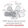 RAM-101U-B универсальное крепление RAM короткая муфта 90 мм, 2 шара 38 мм (1,5) с круглым осн,