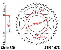 JT звезда задняя JTR1478.40