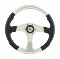Рулевое колесо EVO MARINE 2 обод черный/серый, спицы серебряные д. 355 мм - VN850003-35