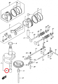 Шпонка коленвала Suzuki 12242-97JL0-000 / 12242-97JL1-000