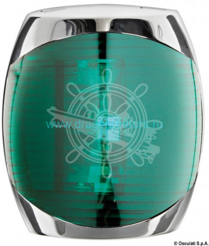Osculati 11.060.22 - Светодиодные ходовые огни Sphera II с корпусом из зеркально-полированной нержавеющей стали для судов до 20 м 112,5° правый борт