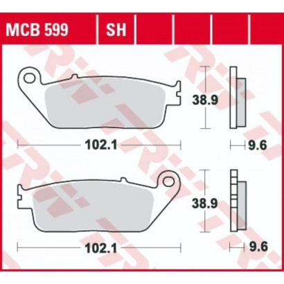 Колодки тормозные (серия Organic Allround) MCB599