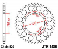 JT звезда задняя JTR1486.40