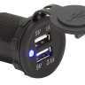 Гнездо питания с USB-разъемами, 3,1 А, светодиод (10264221)