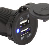 Гнездо питания с USB-разъемами, 3,1 А, светодиод (10264221)