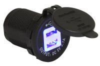 Гнездо питания с USB-разъемами, 3,1 А, подсветка (10264222)