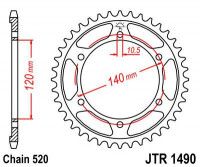 JT звезда задняя JTR1490.37