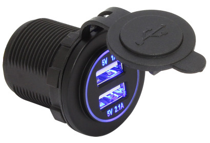 Гнездо питания с USB-разъемами, 3,1 А, подсветка (10264223)