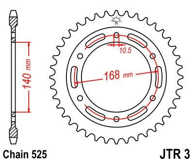 JT звезда задняя JTR3.42
