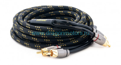 Межблочный кабель 2RCA-2RCA, 3.5 метра, витая пара, 3 экрана, медь, SWAT