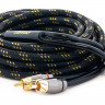 Межблочный кабель 2RCA-2RCA, 3.5 метра, витая пара, 3 экрана, медь, SWAT