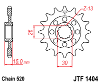 JT звезда передняя JTF1404.15