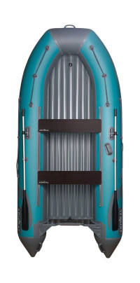 Надувная лодка ПВХ, Адмирал 375 S НДНД,  роульс, рым, накладки, голубой/серый
