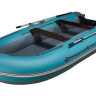 Надувная лодка ПВХ, Адмирал 375 S НДНД,  роульс, рым, накладки, голубой/серый