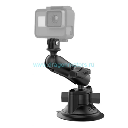 RAM-B-166-GOP1U Крепление на присоске RAM Twist-Lock  с универсальным адаптером для экшн-камеры