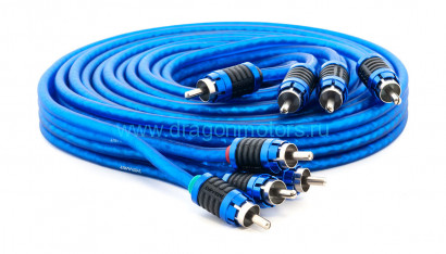 Межблочный кабель 4RCA-4RCA, 3,5 метра, витая пара, 3 экрана, медь, SWAT
