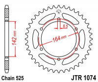 JT звезда задняя JTR1074.44