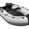 Надувная лодка ПВХ, Ривьера Компакт 3600 НДНД Комби, светло-серый/черный