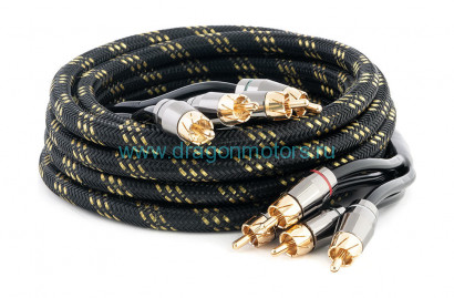 Межблочный кабель 4RCA-4RCA, 5 метров, витая пара, 3 экрана, медь, SWAT
