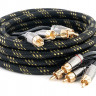 Межблочный кабель 4RCA-4RCA, 5 метров, витая пара, 3 экрана, медь, SWAT