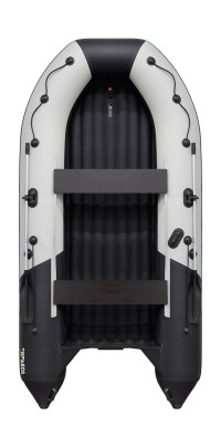 Надувная лодка ПВХ, Ривьера Компакт 3800 НДНД Комби, светло-серый/черный