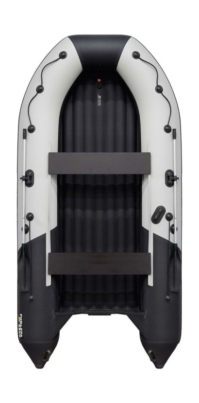 Надувная лодка ПВХ, Ривьера Компакт 3800 НДНД Комби, светло-серый/черный