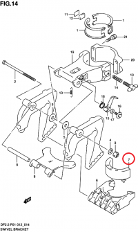 Демпфер транца для ПЛМ Suzuki 54151-97J00-000 / 54151-97JL0-000