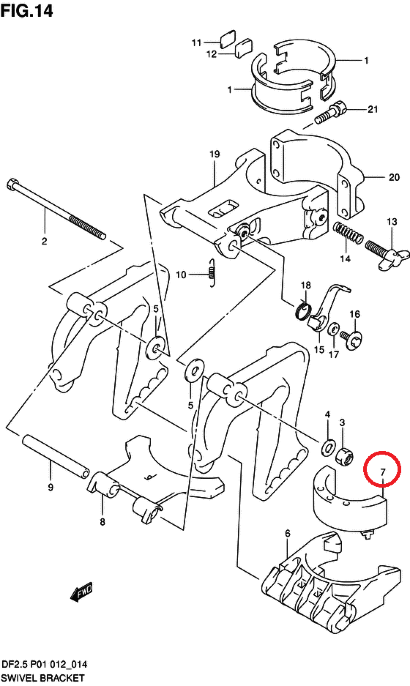 Демпфер транца для ПЛМ Suzuki 54151-97J00-000 / 54151-97JL0-000