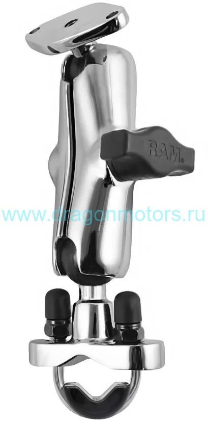 Крепление RAM на мото руль 12-32 мм (0,5-1,25"). Хромированное (RAM-B-149CHU)