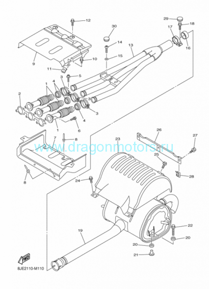 Защита металлическая Yamaha VK 10 - 8JE-14708-00-00