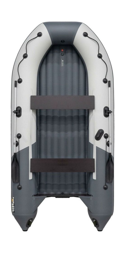 Надувная лодка ПВХ, Ривьера Компакт 3800 НДНД Комби, светло-серый/графит