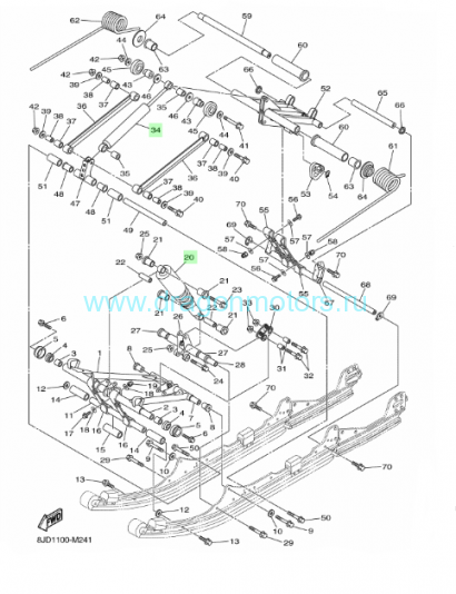 Амортизатор Yamaha VK 540 (задний) - 8JD-47481-00-00