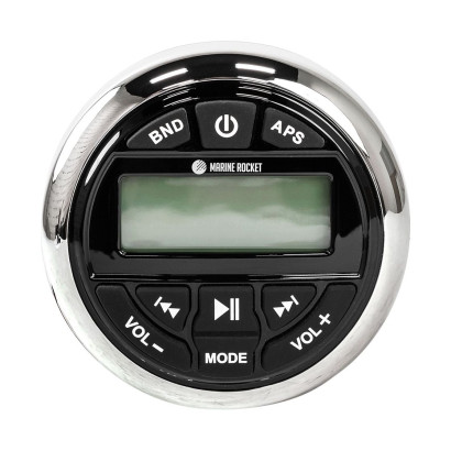 Морская магнитола MRH-833, серебристый ободок, Marine Rocket