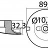 Osculati 43.258.52 - Магниевый анод-пластина двигателя 200/350 HP