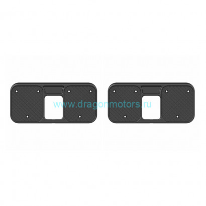 Комплект внутренних накладок на транец, Boat-plastic, 208x102 мм, армированный полиамид, черный (2шт)