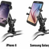 RAM-B-149Z-UN7U мото крепление RAM X-Grip для смартфонов на руль 13-32 мм, Mуфта 95 мм, шары 25 мм