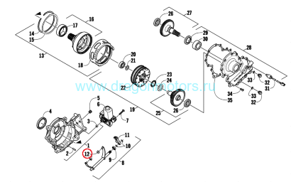 Слайдеры вилки КПП Arctic Cat 570 / Z1 2602-127