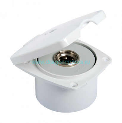 Короб с быстроразъемным штуцером, квадратный, белый