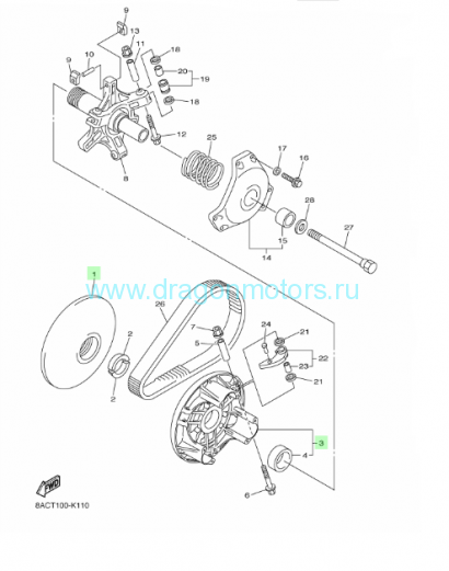 Диск сцепления Yamaha VK 540 - 8BV-17620-03-00
