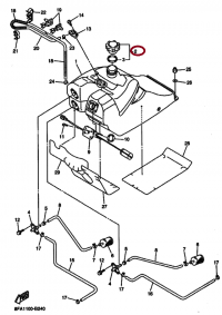 Крышка топливного бака для Yamaha 8CW-24610-00-00, 8CW-24610-01-00, 07-288-04