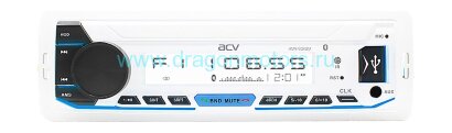 Аудиосистема 1DIN ACV, белый, USB/SD/FM/AM/2RCA/QuickCharge/4*50Вт