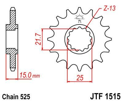 JT звезда передняя JTF1515.14