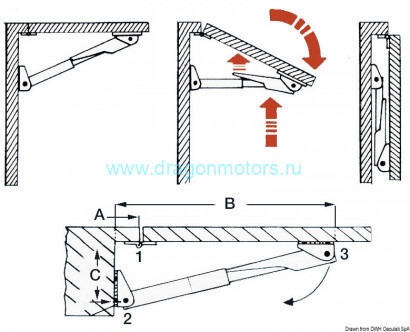 Osculati 48.302.00 - Кронштейн для Rakego складной 60 кг 23/35 мм