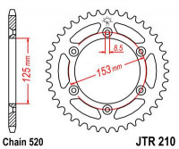JT звезда задняя JTR210.46
