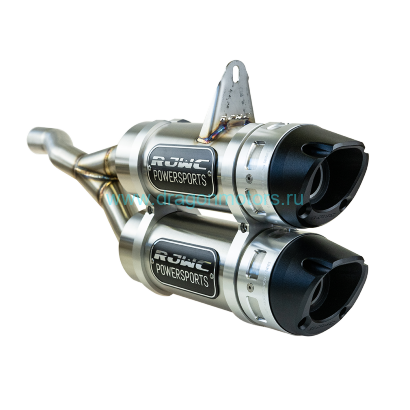 Глушитель двойной вертикальный RJWC KROSSFLOW 1187 для квадроцикла CAN-AM OUTLANDER 500 650 800 1000 G2 2012-2023 с отверстием для лямбда зонда