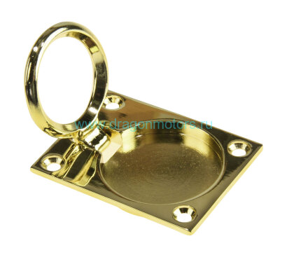 Ручка палубная потайная 63х48х8 мм, полированная латунь - 12171