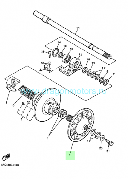 Подшипник приводного вала Yamaha VK 540 - 93306-20582-00